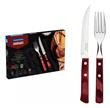 Set De Cubiertos TRAMONTINA POLYWOOD CHURRASCO Para Asado Acero Inox 12 Piezas 