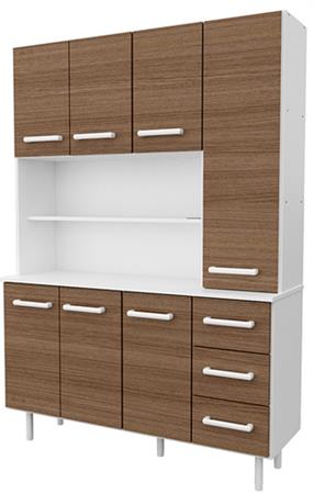 Aparador de Cocina MOSCONI 10217 120×169×38 Blanco / Carvalho Mezzo