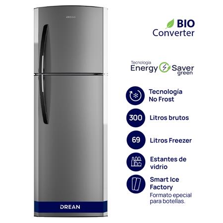 Heladera DREAN DA300FHRT Steel No Frost 300 Lts.