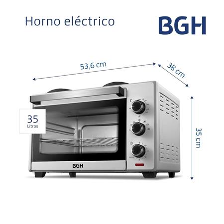Horno Eléctrico BGH BHE35S22A Convencción 35 Lts Doble Anafe