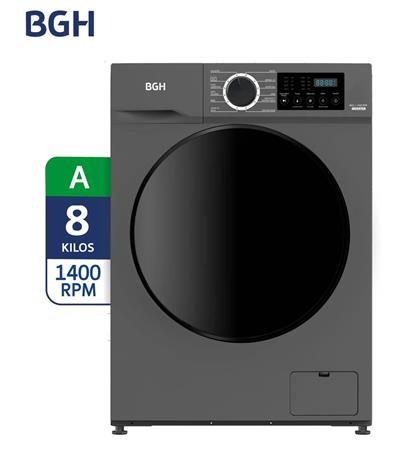 Lavarropas BGH BWFI08S24AR Carga Frontal 8kg Inverter Silver 
