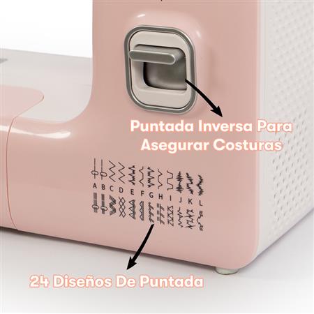 Máquina de Coser LUMINA FLORA Rosa 24 Diseños de Puntada