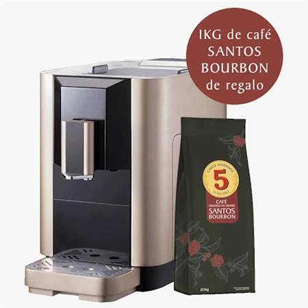 Cafetera 5 HISPANOS EXPRESSO ME 720 Gold + Café Santos Bourbon 1 Kg