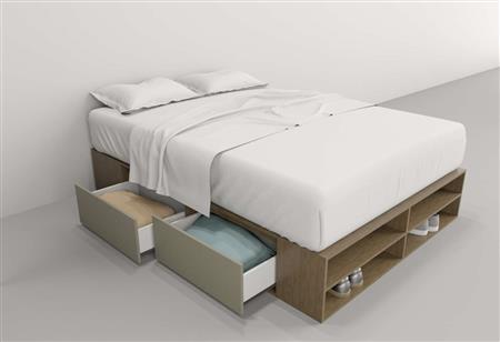 Box TABLES 6442-CNN 1,40m 4 Cajones Nogal l./negro 