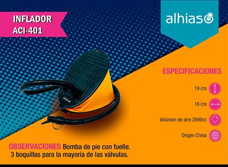 Inflador ALHIAS ACI401 de Pie Camping Fuelle