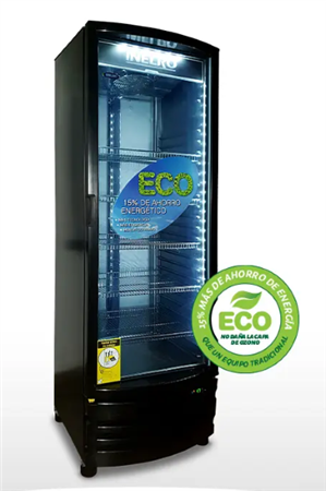 Heladera INELRO MT-17ECO BLACK Exhibidora 470 Lts Vertical