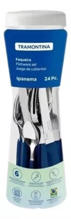 Set de Cubiertos TRAMONTINA 23399/191 Ipanema Azul 24 Piezas