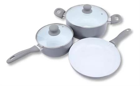 Batería de Cocina VONNE 3 Piezas de Cerámica Gris