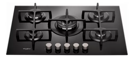 ANAFES WHIRLPOOL GOA 7523/NB A GAS CON VIDRIO 75CM